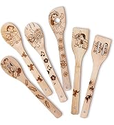 Stitch Wooden Cooking Utensils Set, 6-Piece Wooden Spoons and Spatulas for Cooking, Cartoon Style...