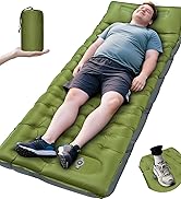 Camping Sleeping Pad, Extra Thick 6 Inch Inflatable Camping Mat with Pillow, Built-in Foot Pump S...