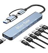 USB C/USB Hub Aluminum 7 in 1 Type-C USB Extender Multiport Adapter with USB3.0 & USB2.0 Ports fo...