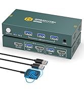 8K HDMI KVM Switch 2 Computers 1 Monitor,USB3.0 8K@60HZ 2 Port kvm Switcher for 2 PC/Laptop to Sh...