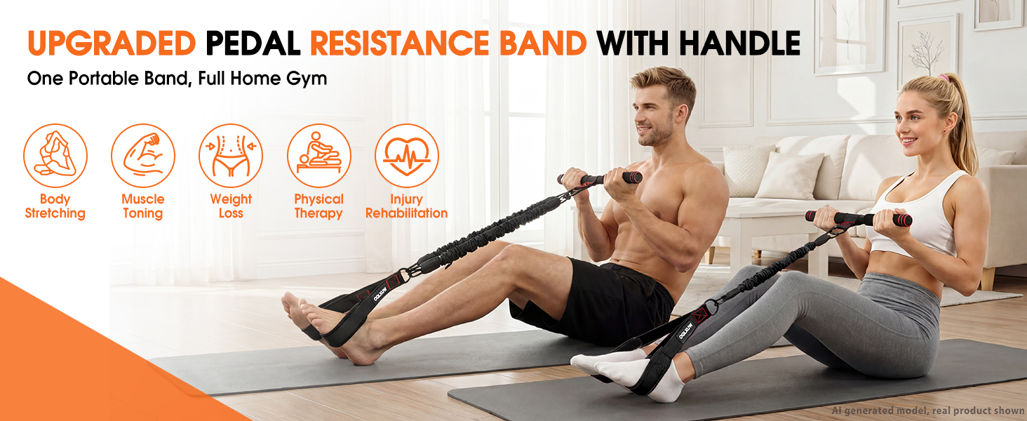 Upgraded Multifunction Pedal Resistance Band