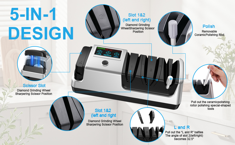 5 in 1 Electric Knife Sharpener