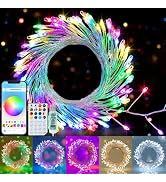 echosari Fairy Lights Plug in, 10Ft 120 LED Cluster Lights with Remote APP Control, Color Changin...