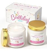 Waxcanpy Birthday Candle, Scented Candles Gifts for Women, Soy Candle Gift Set, Pink Birthday Can...