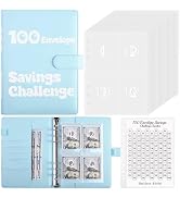 Zuozee 100 Envelopes Money Saving Challenge Binder, A5 Savings Binder with Cash Envelopes, Budget...