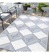 Waterproof Outdoor Rug 5x8ft, Foldable Reversible Plastic Straw Mat for Patio RV Deck Porch Backy...