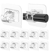 ARTOSHIN 12PCS Self Adhesive Curtain Rod Holder, No Drill Curtain Rod Brackets, Nail Free Adjusta...