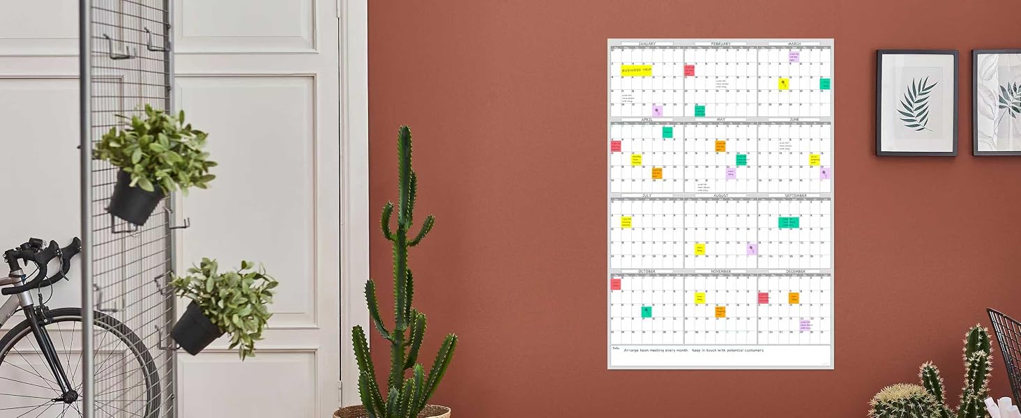 Dry Erase Wall Calendar Yearly Month Calendar