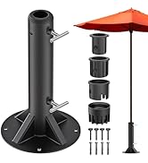 Dolibest Heavy Duty Deck Mount Umbrella Holder with Plastic Sleeve, Fully Welded Steel Patio Umbr...