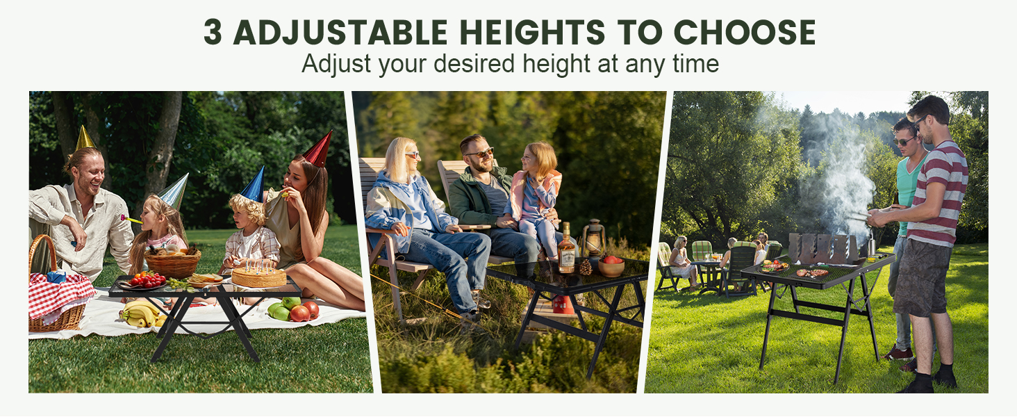 3 adjustable heights