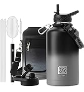 DYSANKY Insulated Water Bottle 64oz- Multiple Insulation Vacuum Sealed Thermos- Portable Sports H...