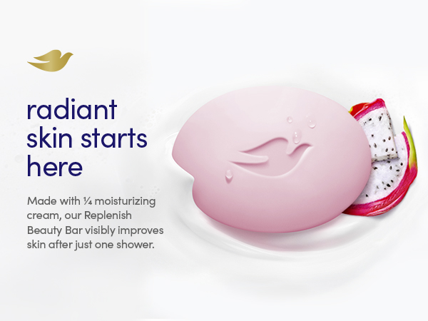 Beauty Bar on a creamy texture with radiant skin and moisturizing benefit messaging