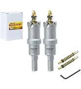 7/8 Inch Carbide Hole Saw, 2pcs Hole Cutter Carbide Tipped with Pilot Drill Bit, TCT Hole Saws fo...