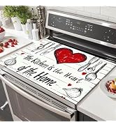 HOMETITUTE Heart Stove Top Cover 28x20 Rustic Diatomite Heat Resistant Mat