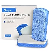 Maryton Foot Scrubber Pumice Stone for Feet, Upgraded 2 in 1 Exfoliating Glass Pumice Stone with ...