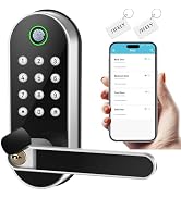 Fingerprint Smart Door Lock with Handle & Keypad – No More Lost Keys, Keyless Entry & Remote Acce...