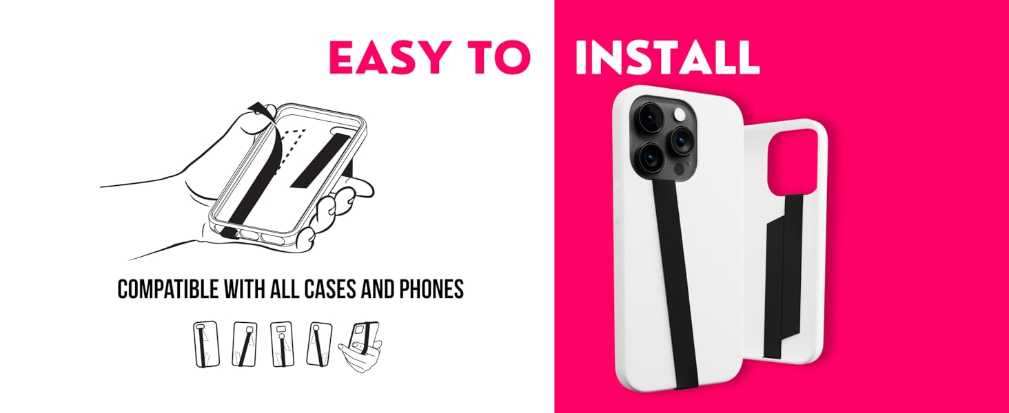 Phone Grip, Phone Strap, Phone Holder for Hand Small, Light and Discreet Cell Phone Holder for Hand
