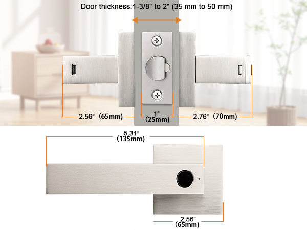 nickel door handle
