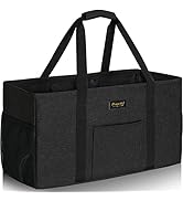 GhvyenntteS Extra Large Utility Tote Bag with Metal Wire Frame & Reinforced Bottom Board, Standin...