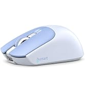 hunart H9 40g Compact Wireless Mouse, Bluetooth & 2.4GHz,Rechargeable, Blue | Two Ways to Connect...