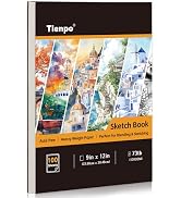 Tlenpo Sketch Book 9" x 12", 100 Sheets (73 lb/120gsm) Acid-Free Art Sketchbook for Drawing Paper...