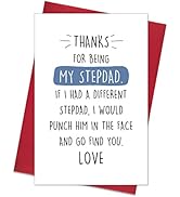 Ogeby Funny Step Dad Father’s Day Card, Humor Birthday Card Gift for Him, Thanks for Being My Ste...