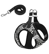 black white dog harness