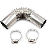 DPWOUM 1Pc Silver Stainless Steel Air Diesel Parking Heater Exhaust Pipe Tube Elbow Connector for...