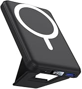 AOGUERBE for Magsafe Power Bank, 10000mAh Foldable Wireless Portable Charger with LED Display, 3 ...