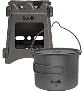 Kuvik Titanium Wood Stove & 1600ml (54 oz) Titanium Pot with Bail Handle Bundle