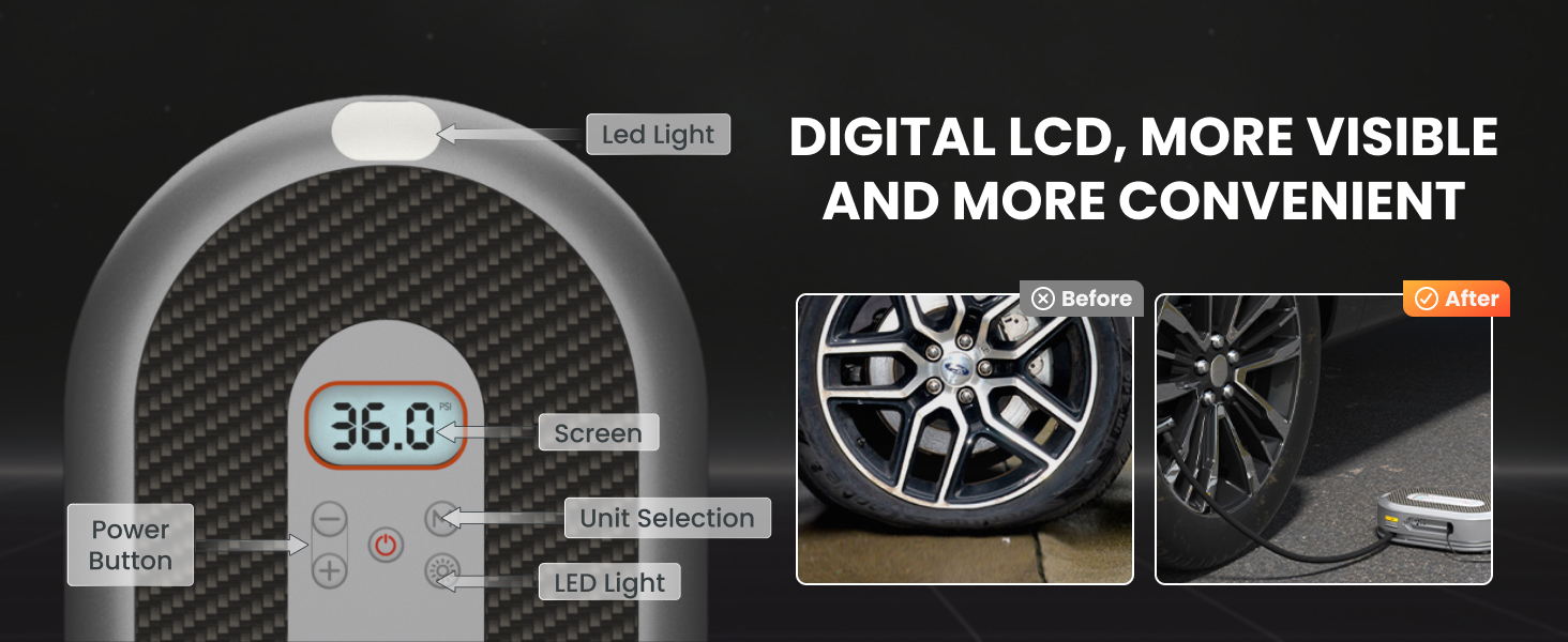 digital LCD, more visible and convenient