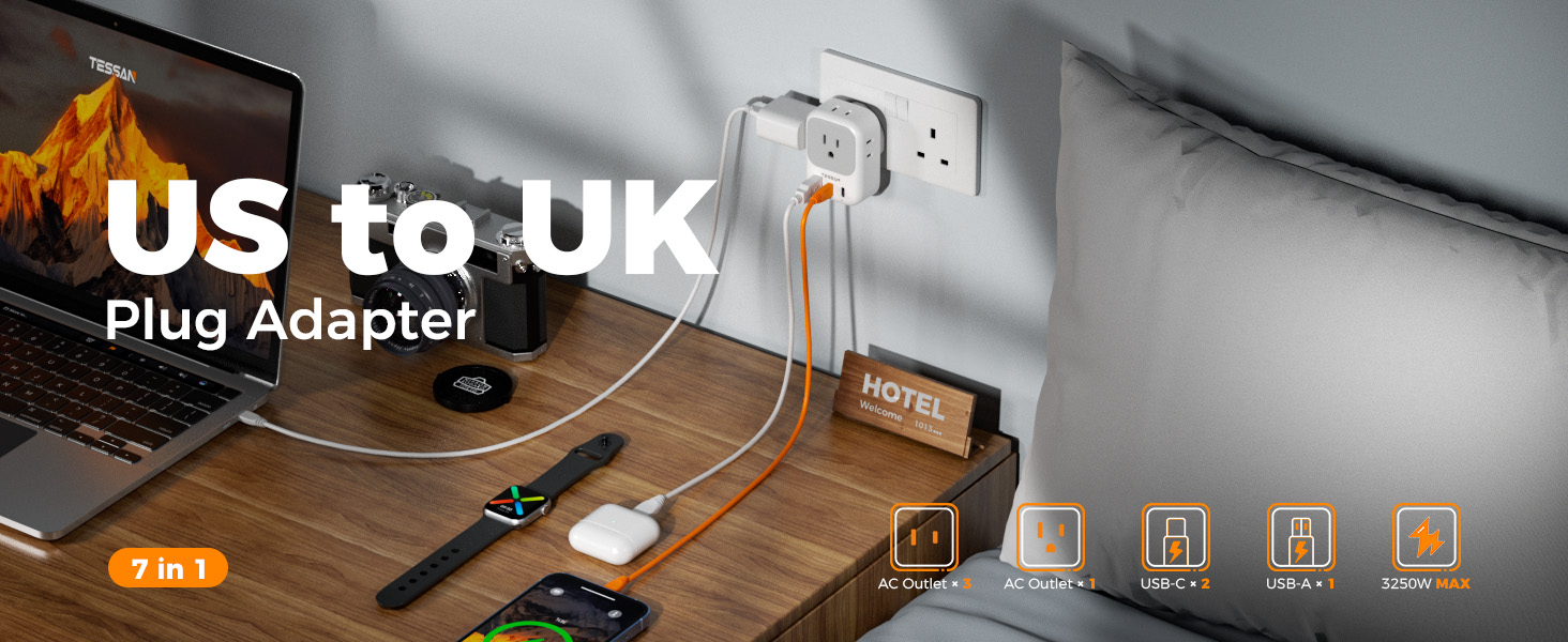 US to UK Plug Adapter