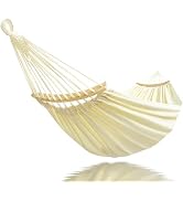 GOCAN Double Hammock 2 Person Extra Large 86inx59in Total Length 129in Load 500lb Canvas Cotton H...