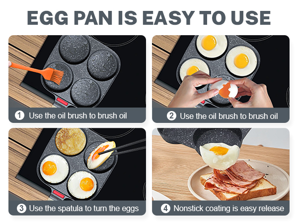 egg poacher pan nonstick 4 eggs