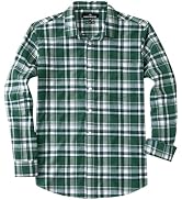 J.VER Mens Button Down Shirts Casual Long Sleeve Dress Shirt Cotton Collared Work Plaid Tops with...