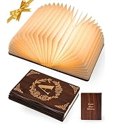 Maerolre Folding Book Lamp with Engraved Letter A,Rechargeable Book Light for Home Decor,Travel,P...