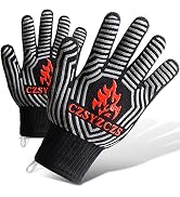 Black Oven Glove Hot Surface Handler Oven Mitt Glove, Hot Surface Handler Non-Slip Silicone Oven ...