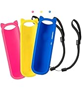 (Pack of 3) Blue + Pink + Yellow Silicone Protective Soft Cases Covers for RC280 TCL ROKU TV Remo...