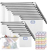 YOPCDJ 20pcs Multisize Mesh Zipper Pouch, Waterproof Bags for Office Supplies, 8 Sizes Waterproof...