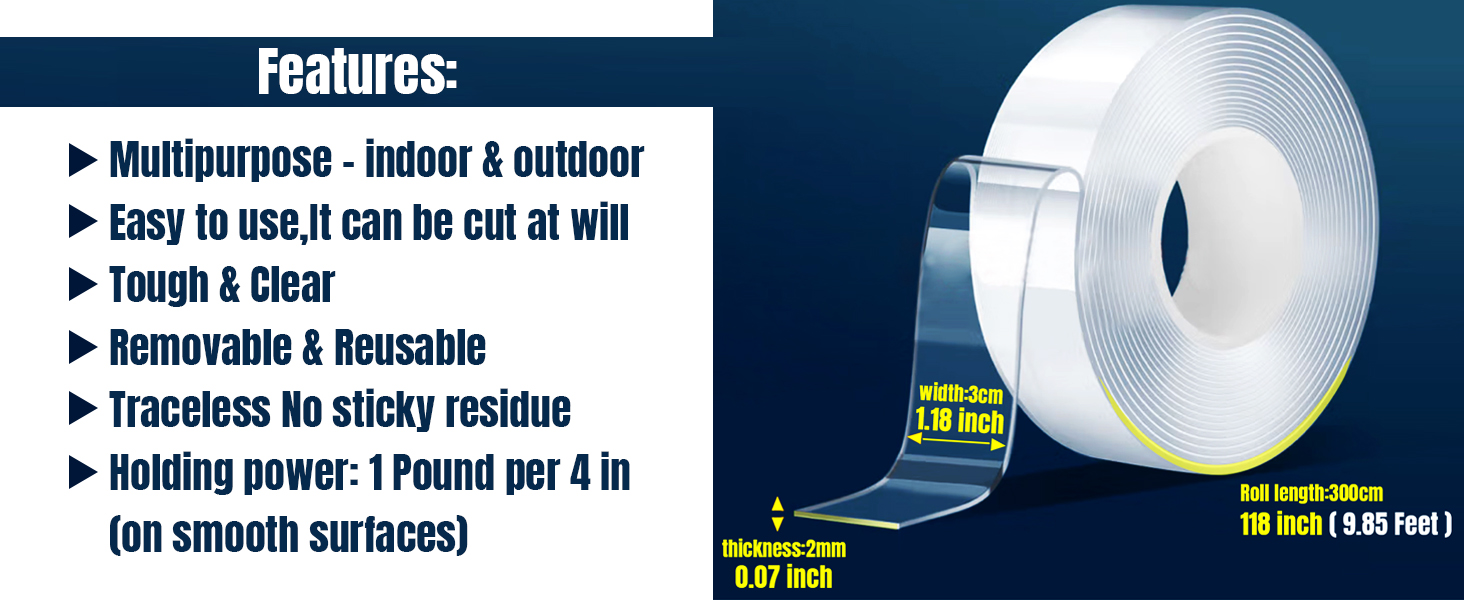 Double sided tape heavy duty