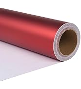 ZINTBIAL Metallic Red Wrapping Paper Roll with Cut Lines - Solid Red Holiday Gift Wrap for Hallow...