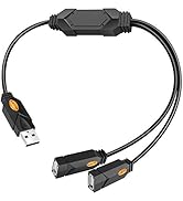 USB Splitter, Electop 2 Ports USB A Hub, Dual Female Y Charging Splitter Cord Support iOS & Andro...