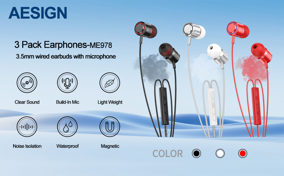 wired earbuds;wired headphones;corded earbuds;in ear headphones wired;plug in earbud;3.5mm headphone