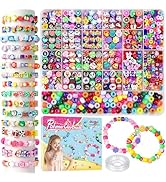 Gionlion 1200 Pcs Polymer Clay Beads Bracelet Making Kit,25 Style Animal Fruit Flower Butterfly B...
