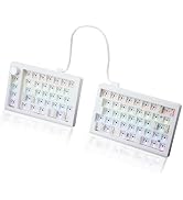 ZUOYA GMK70 Split Mechanical Keyboard Kit,VIA Programmable Wireless Keyboard BT5.0/2.4Ghz/Wired A...