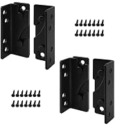 Rockgoya Bed Rail Brackets, Black Bed Frame Hardware, Set of 4 Pack Wooden Bed Brackets with Scre...