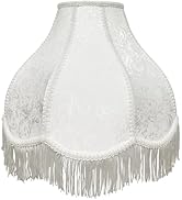 TOOTOO STAR Scalloped Fringe lampshade, 6"x16"x11"(Spider) Medium-sized white fan-shaped jacquard...
