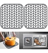 JIUBAR Sink protectors for kitchen sink |12.25"X11.5",13.58"x 11.6"silicone sink mat| Silicone Ki...
