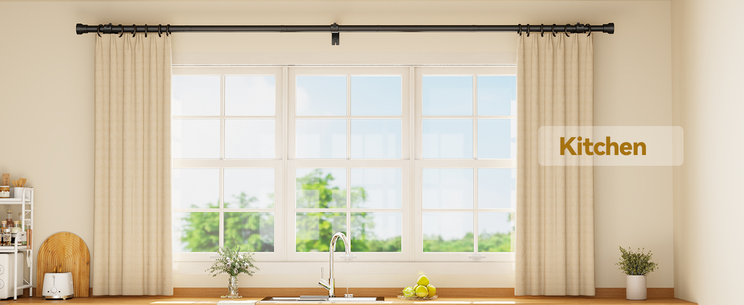 yafex heavy duty curtain rods for living room and bedroom windows