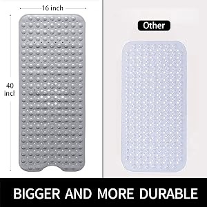 Bath Tub Mat Non Slip Shower Mats with Suction Cups and Drain Holes, Bath Tub Mats for Bathroom